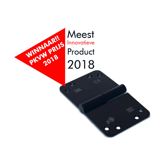 Dulimex Schwarzes Scharnier SKG***® 89x150x3,0 mm abgerundet