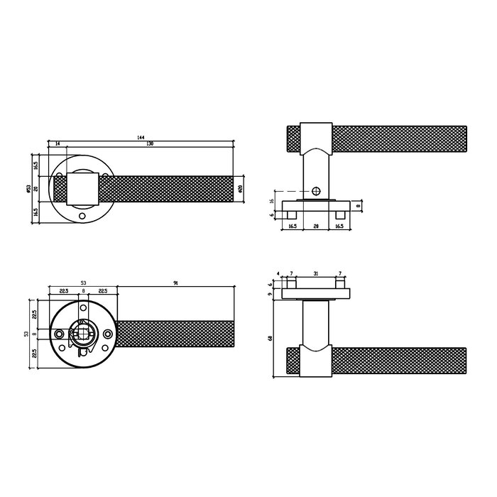 STERK Massieve deurklinken OVAL 1743 PRO 8mm - Klasse 4 EN1906:2012- Basalt PVD