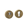 Intersteel Safety rosettes round Ø52 with core pull protection - Brass tumbled PVD