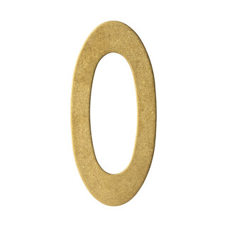 Intersteel Intersteel house number '0' - Brass tumbled PVD