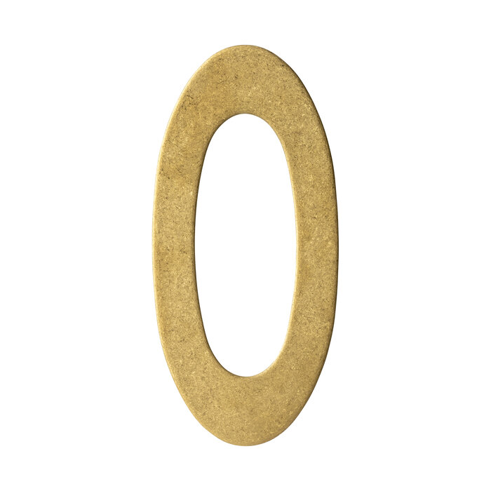 Intersteel Intersteel house number '0' 150 mm high - Brass tumbled PVD