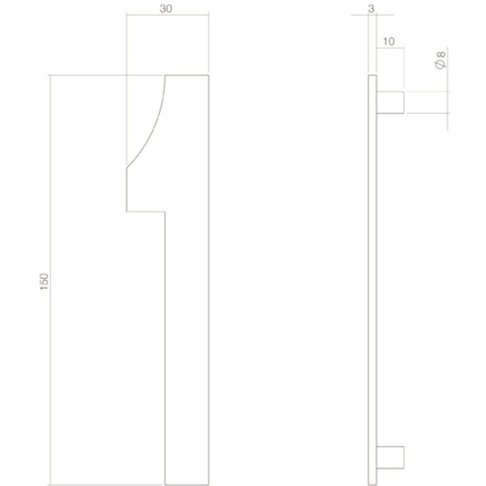 Intersteel Intersteel house number '1' 150 mm high - Brass tumbled PVD