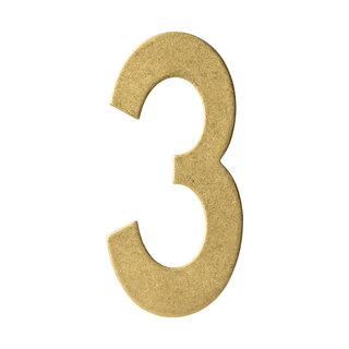 Intersteel Intersteel house number '3' - Brass tumbled PVD