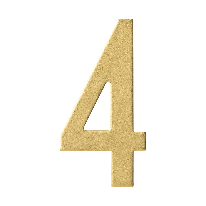 Intersteel Intersteel house number '4' 150 mm high - Brass tumbled PVD
