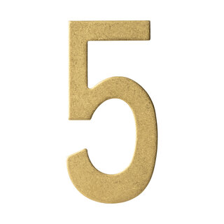 Intersteel Intersteel house number '5' - Brass tumbled PVD