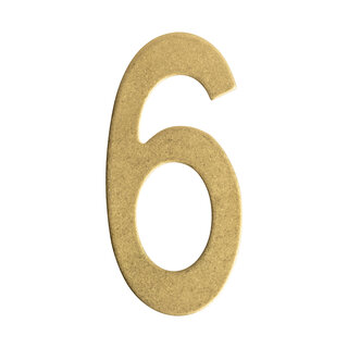 Intersteel Intersteel house number '6' - Brass tumbled PVD