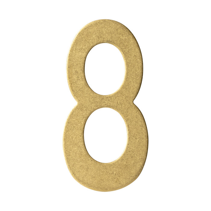 Intersteel Intersteel house number '8' 150 mm high - Brass tumbled PVD