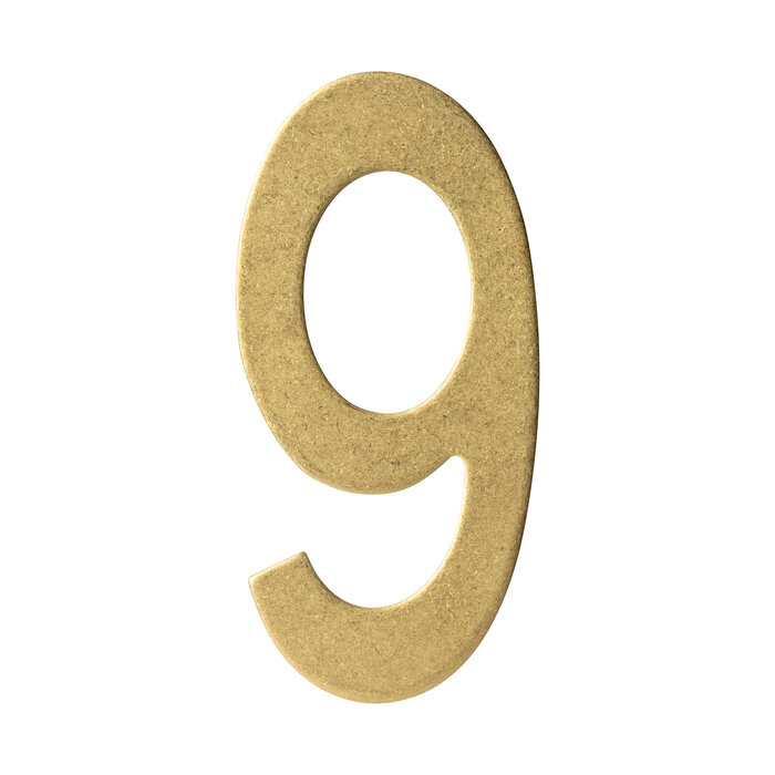 Intersteel Intersteel house number '9' 150 mm high - Brass tumbled PVD