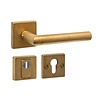 Intersteel Door handle JURA with solid rosettes SKG*** approved - Brass tumbled PVD