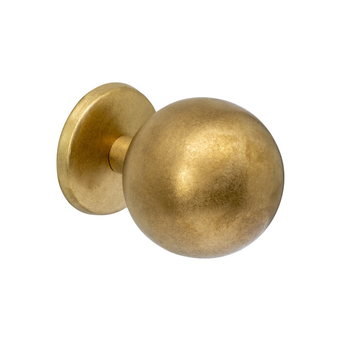 Intersteel Intersteel spherical front door knob Ø 75 mm on back plate - Brass tumbled PVD