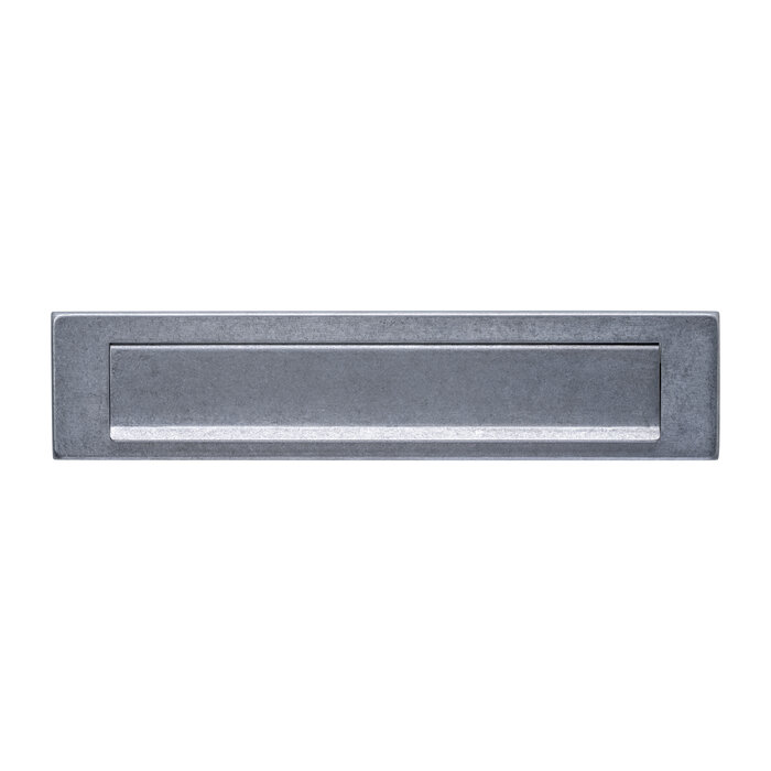 Intersteel Plaque aux lettres rectangulaire de 340x75mm avec rabat et bord anti-pluie d'Intersteel - acier inoxydable poli