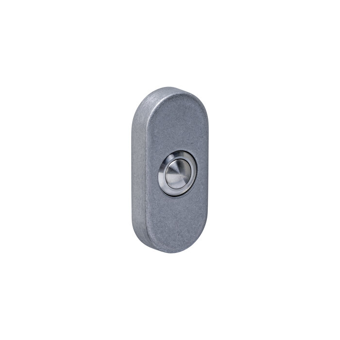 Intersteel Oval doorbell concealed from Intersteel 65x30x10mm - tumbled stainless steel