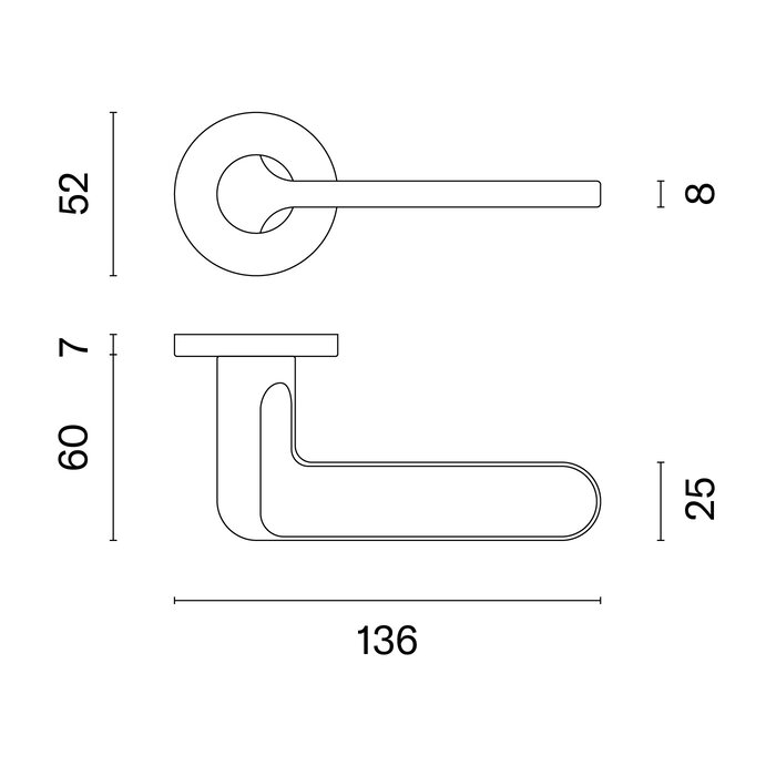 Aprile Massive Aprile Türgriffe LORENZA rund Ø 52x7 mm - Graphit