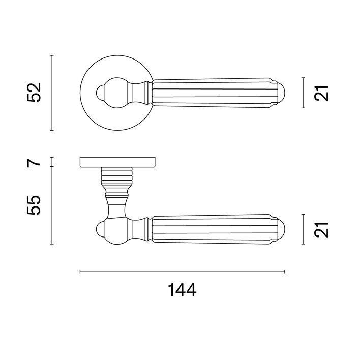 Aprile Solid Aprile door handles TIARELLA gold polished round Ø 52x7 mm