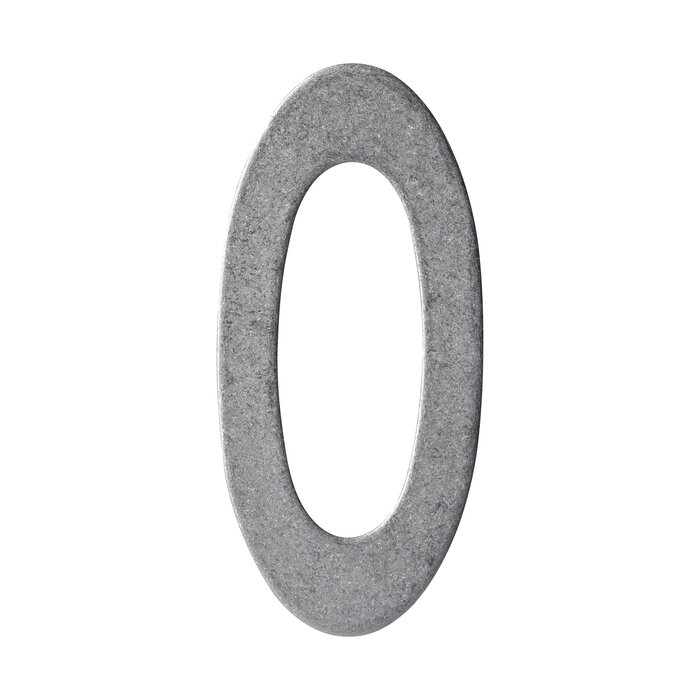 Intersteel Intersteel house number '0' 150 mm high - tumbled stainless steel