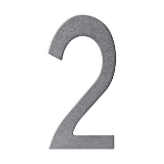 Intersteel Intersteel house number '2' - tumbled stainless steel