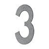 Intersteel Intersteel huisnummer '3' - getrommeld RVS