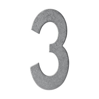 Intersteel Intersteel house number '3' - tumbled stainless steel