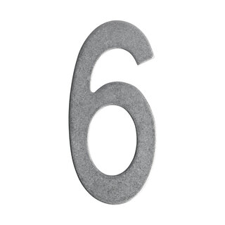 Intersteel Intersteel house number '6' - tumbled stainless steel