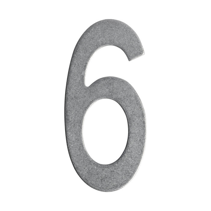 Intersteel Intersteel house number '6' 150 mm high - tumbled stainless steel