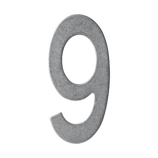 Intersteel Intersteel house number '9' - tumbled stainless steel