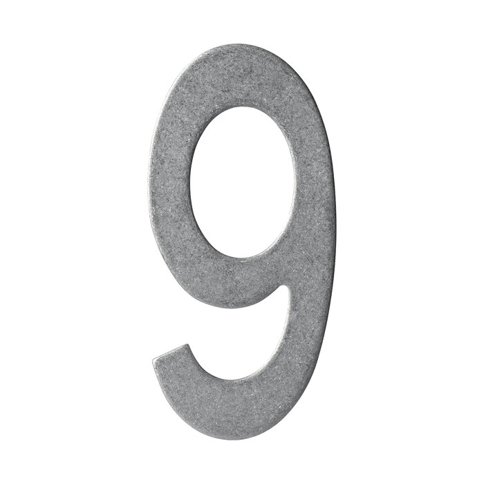 Intersteel Intersteel house number '9' 150 mm high - tumbled stainless steel