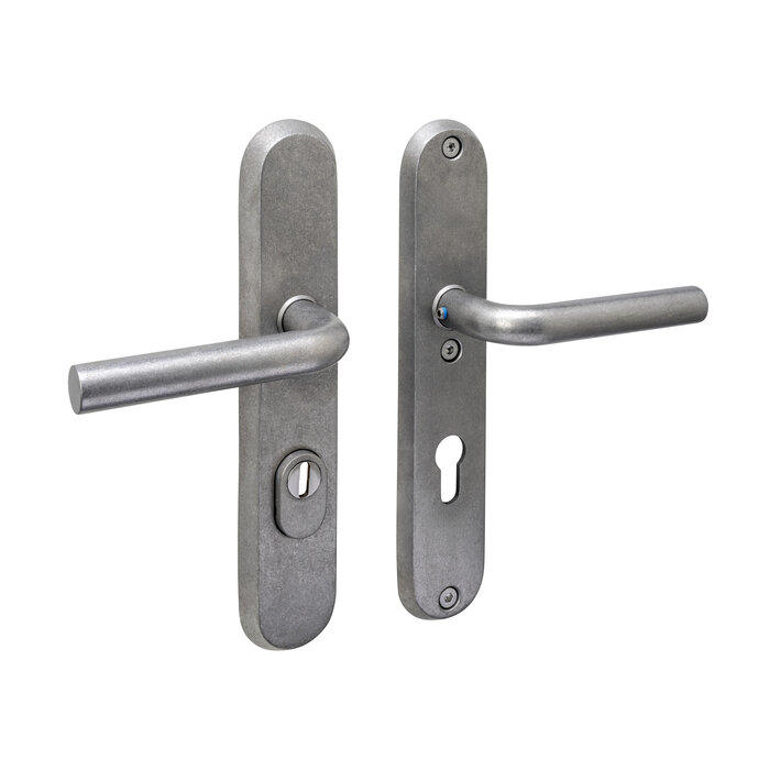 Intersteel Intersteel voordeurbeslag LUZERN kruk/kruk met kerntrekbeveiliging SKG*** gekeurd - getrommeld RVS