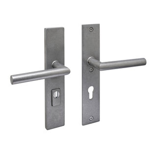 Intersteel Voordeurbeslag kruk/kruk JURA met kerntrekbeveiliging SKG*** - getrommeld RVS