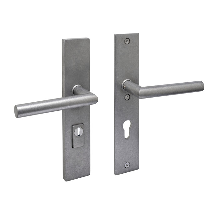 Intersteel Ferrure de porte d'entrée Intersteel JURA poignée/poignée avec protection anti-arrachement homologuée SKG*** - acier inoxydable poli