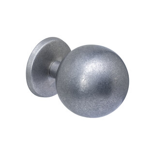 Intersteel Spherical front door knob Ø 75 mm on back plate - tumbled stainless steel