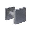 Intersteel Square front door knob 64x64 recessed on back plate - tumbled stainless steel