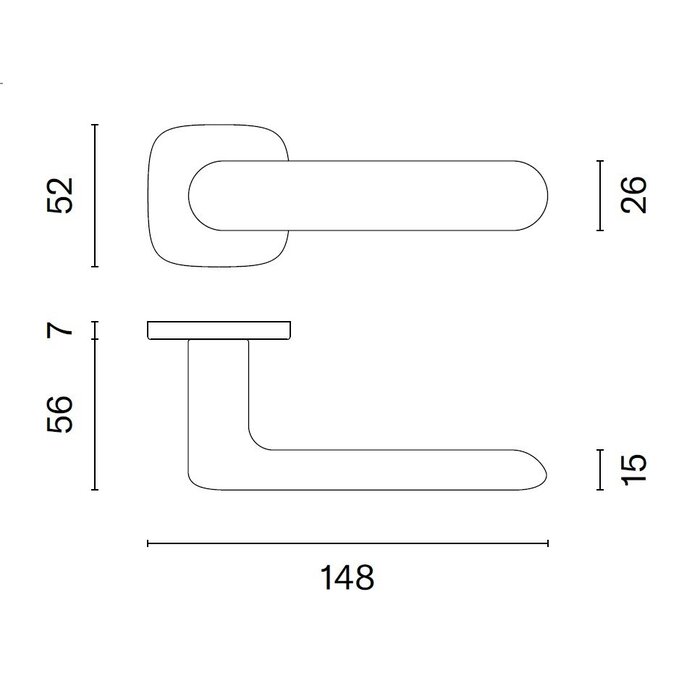 Aprile Solid Aprile door handles OLEA 52x52x7mm rounded - Graphite