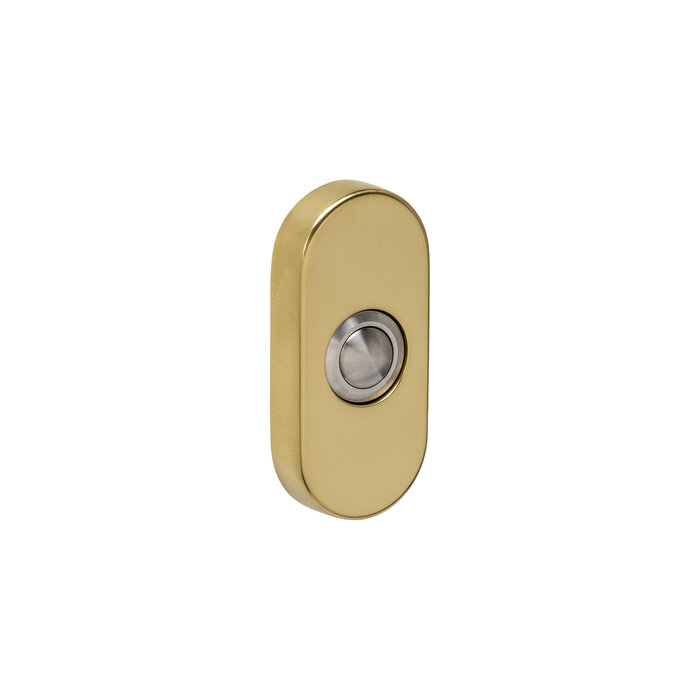 Intersteel Oval doorbell concealed from Intersteel 65x30x10mm - Brass PVD