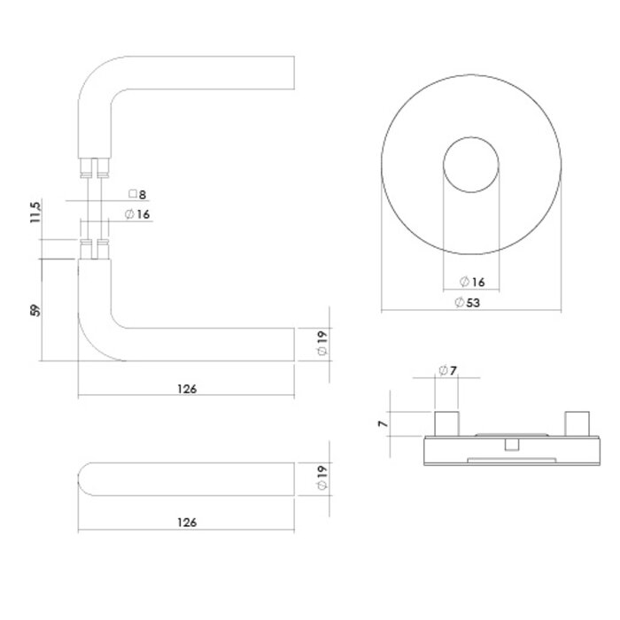 Intersteel Massieve deurklink LUZERN met nokken van Intersteel - PVD Messingkleur