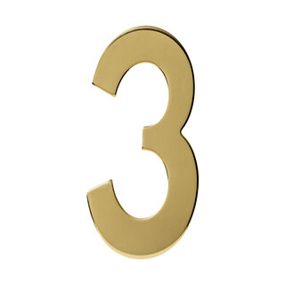 Intersteel Intersteel house number '3' - Brass PVD