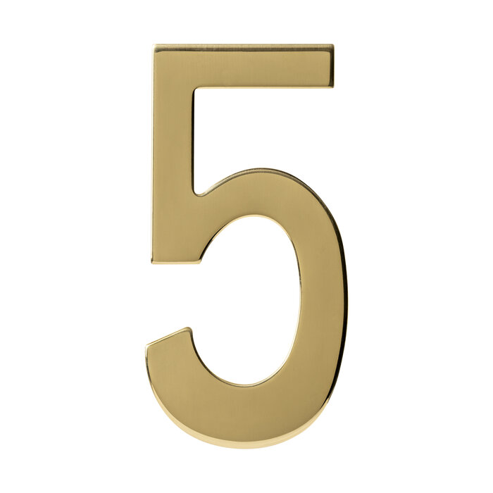 Intersteel Intersteel house number '5' 150 mm high - Brass PVD