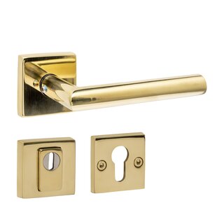Intersteel Door handle JURA with solid rosettes SKG*** approved - Brass PVD