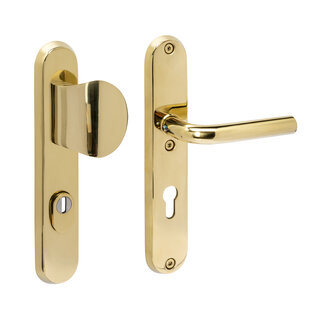 Intersteel Front door fitting knob/handle LUZERN with core pull protection SKG*** - Brass PVD