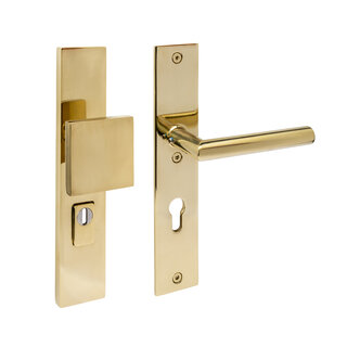 Intersteel Bouton/poignée de ferrure de porte d'entrée JURA avec protection anti-arrachement SKG*** - Laiton PVD