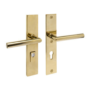 Intersteel Haustürbeschlag Griff/Hocker JURA mit Kernzugschutz SKG*** - Messing PVD