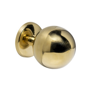 Intersteel Spherical front door knob Ø 75 mm on back plate - Brass PVD
