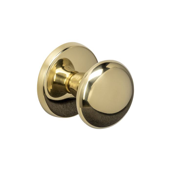 Intersteel Intersteel front door knob Ø 58 mm mushroom on back plate - Brass PVD