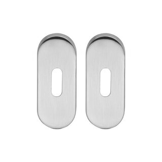 Artitec Paire de rosaces à clés ovales argentées