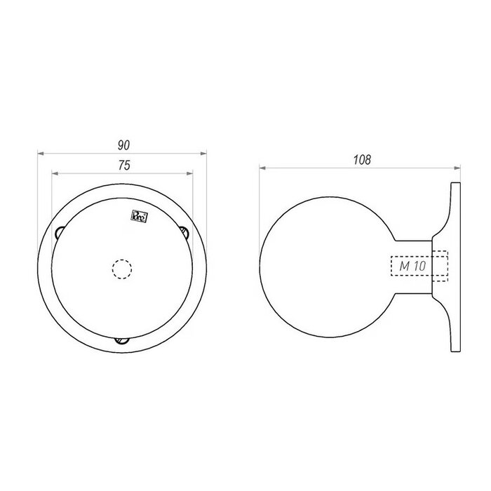 Dauby Bouton de porte d'entrée Dauby PT-70 bronze brut poli (RBP)