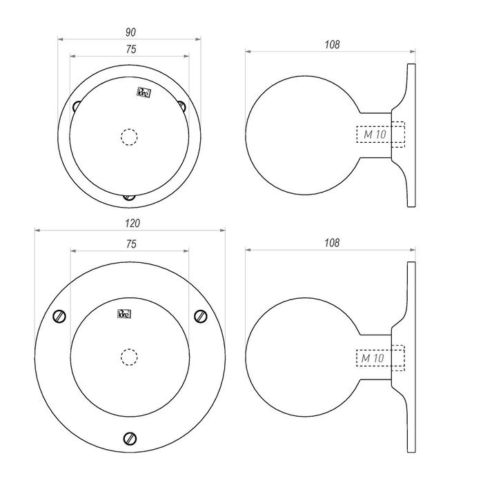 Dauby Dauby front door knob PT-70 matt white bronze (WBS)