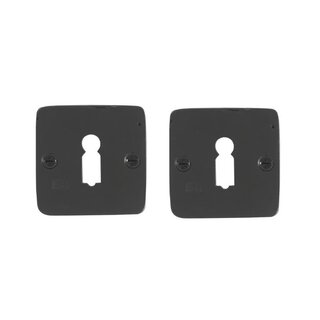 Dauby Pair of key plates rosette 50Q aged iron-black (VO)