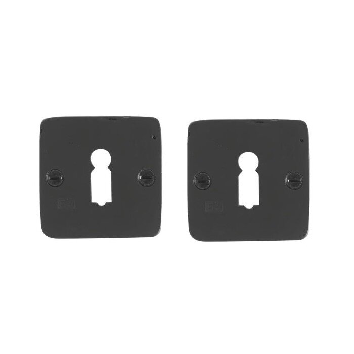 Dauby Pair of Dauby rosette 50Q key plates, aged iron-black (VO)