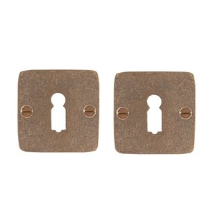 Dauby Paire de plaques de clé rosace 50Q bronze brut (RB)