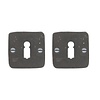 Dauby Pair of key plates rosette 50Q raw metal (RM)
