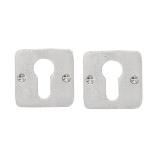 Dauby Pair of cylinder plates rosette 50Q matt white bronze (WBS)